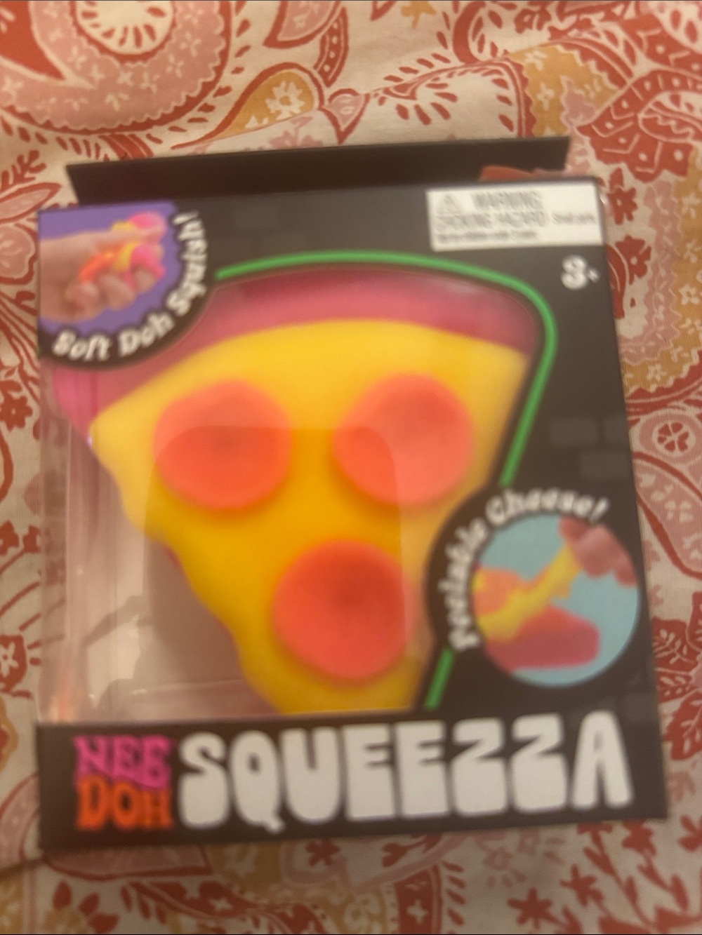 NeeDoh Squeeza Yellow & Pink Pizza Slice Stress Toy